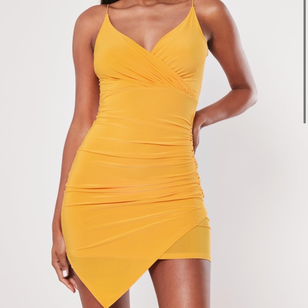 Yellow Bodycon Mini Dress